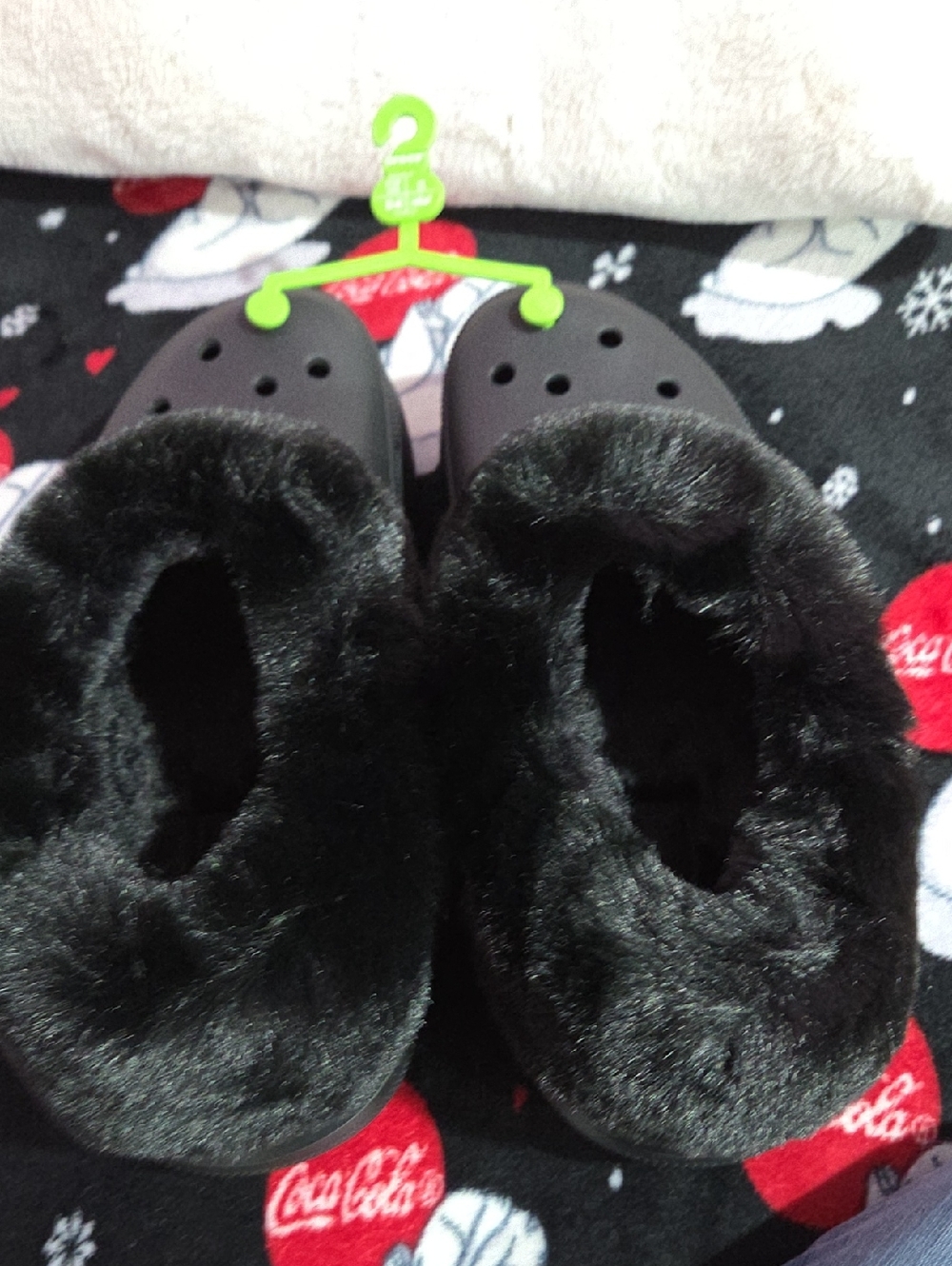Black Faux Fur Lined Slip-On Clog